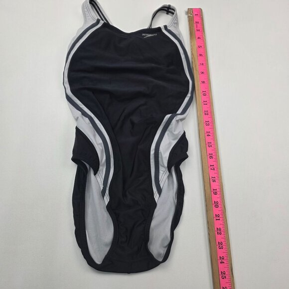 Speedo Womens Black White Racerback One-Piece Swimsuit PowerFLEX Eco Size 8 - Picture 9 of 9
